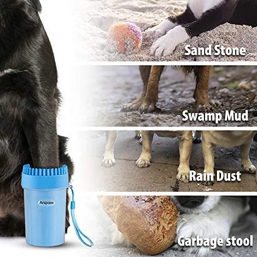 Limpiador de patas de perro Anipaw 2 en 1 de silicona con toalla, cepillo de limpieza para mascotas portátil, limpiador de pies para perros y gatos con patas de perro