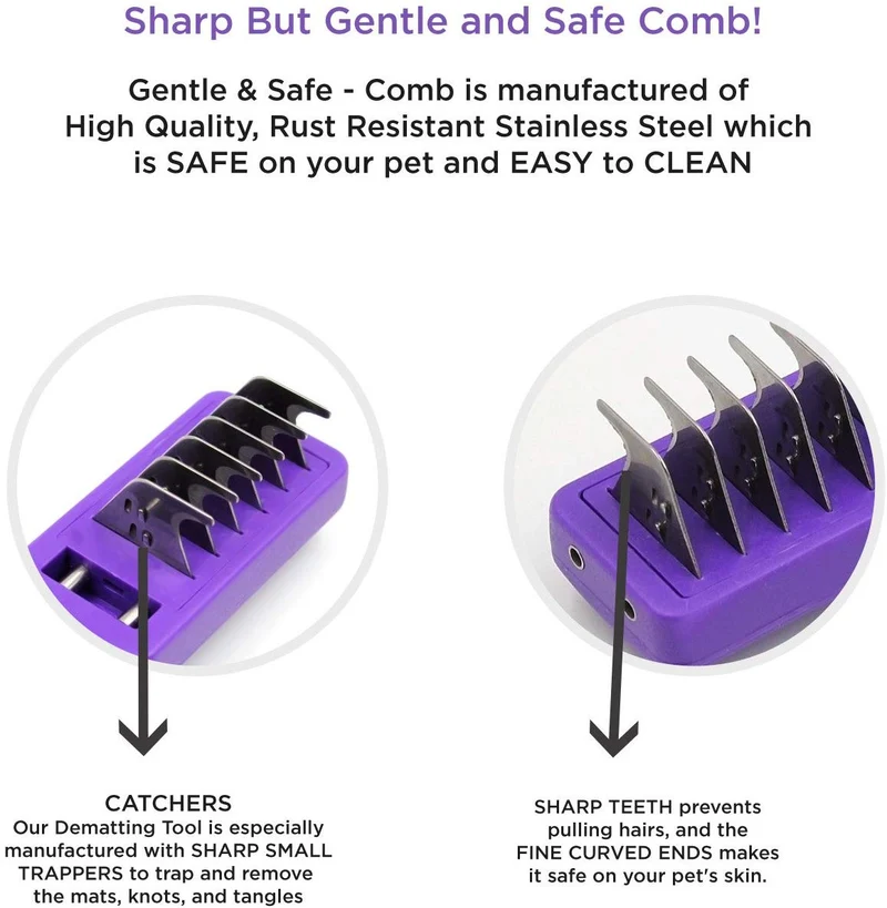 Mat Remover by hertzko – diseñado con Sharp – Trampas y elimina esteras, Nudos, enredos, cazadores o Dead Pequeño Hair – adecuado para perros y gatos