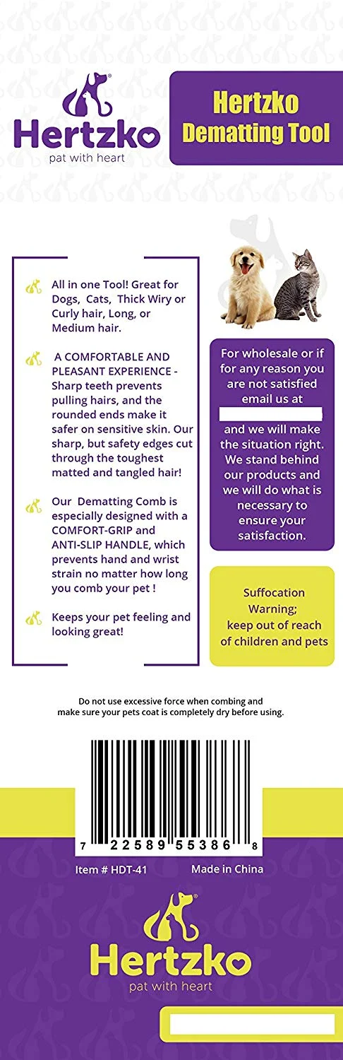 Mat Remover by hertzko – diseñado con Sharp – Trampas y elimina esteras, Nudos, enredos, cazadores o Dead Pequeño Hair – adecuado para perros y gatos
