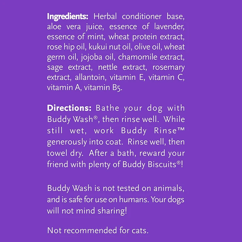 Acondicionador para perros Buddy Rinse Lavanda y menta