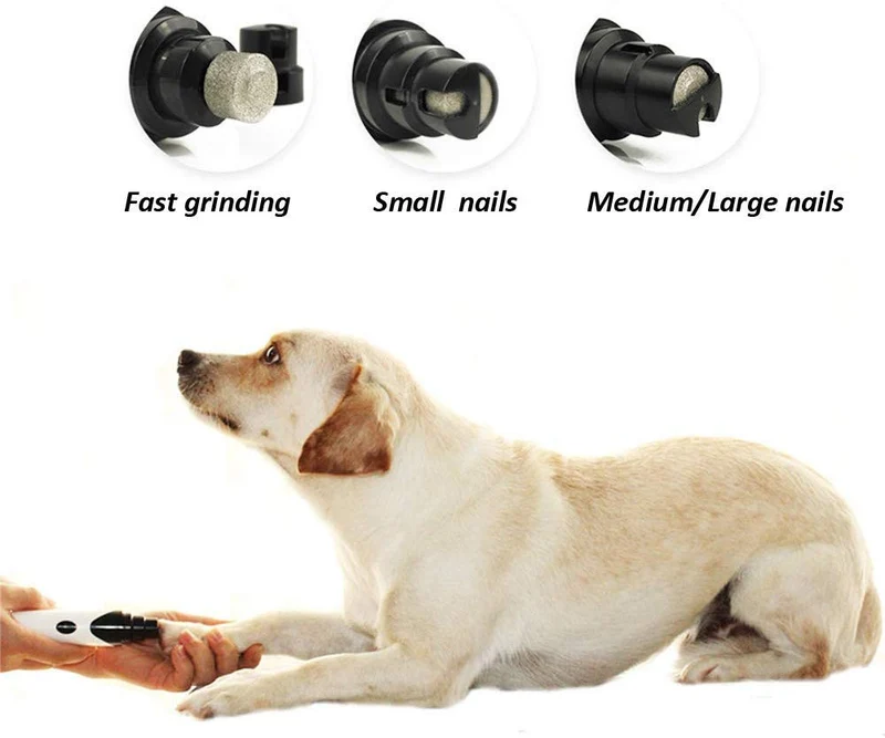 WOOFMEW Molinillo de uñas silencioso para perros, cortaúñas para mascotas, cortaúñas para perros, cortaúñas para perros, lima de uñas para perros