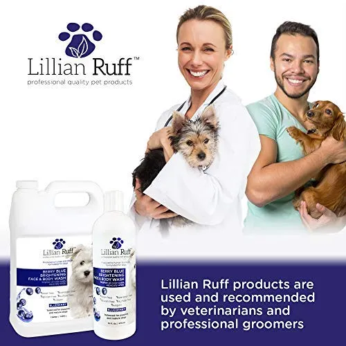 Lillian Ruff Berry Blue - Champú de arándanos para perros y gatos, elimina las manchas de rasgadura, hidrata la piel seca picazón, añade brillo y brillo a los abrigos, fabricado en Estados Unidos