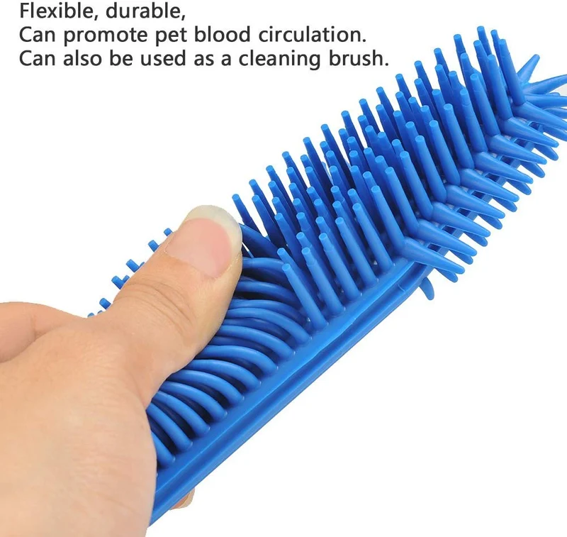 [2 piezas] Cepillo para quitar el pelo de las mascotas, el mejor cepillo para el coche y para detalles automáticos, cepillo portátil para perros y gatos, cepillo de masaje de goma para muebles, interior de coche, alfombra (azul y verde)