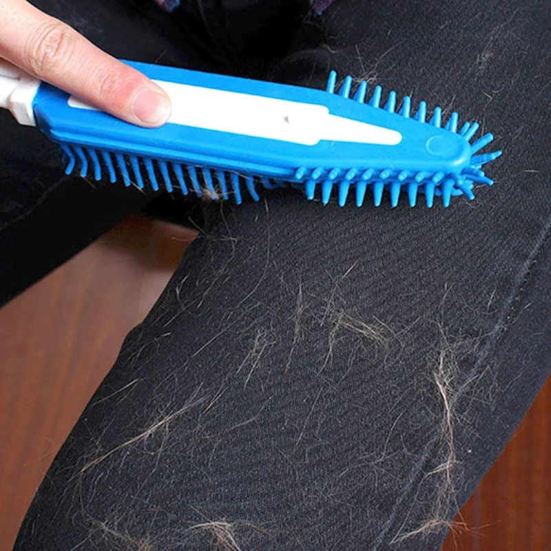 [2 piezas] Cepillo para quitar el pelo de las mascotas, el mejor cepillo para el coche y para detalles automáticos, cepillo portátil para perros y gatos, cepillo de masaje de goma para muebles, interior de coche, alfombra (azul y verde)