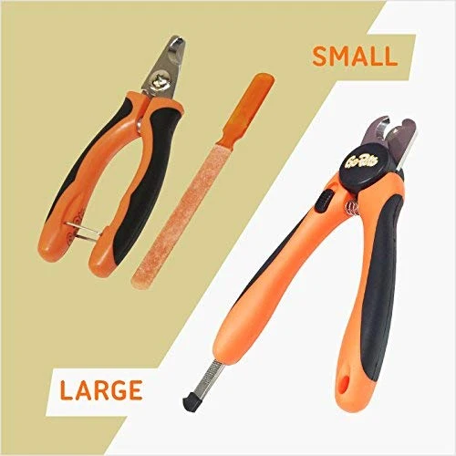 Cortauñas para perros y gatos GoPets con 1 lima de uñas, color naranja/negro