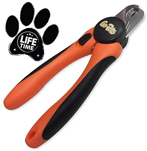 Cortauñas para perros y gatos GoPets con 1 lima de uñas, color naranja/negro