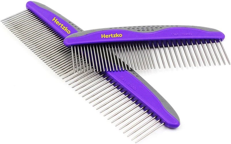 2 unidades Pet Peine peines por hertzko – Grande y Pequeño incluido para tanto grande y pequeño esferas – Elimina los enredos, Nudos, Loose Fur y la suciedad. Ideal para uso diario para perros y gatos con corto o cabello largo