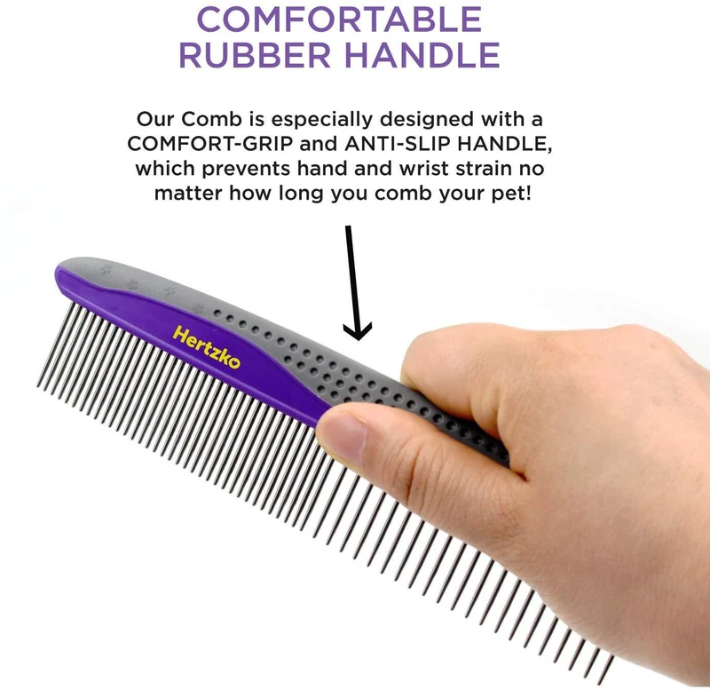 2 unidades Pet Peine peines por hertzko – Grande y Pequeño incluido para tanto grande y pequeño esferas – Elimina los enredos, Nudos, Loose Fur y la suciedad. Ideal para uso diario para perros y gatos con corto o cabello largo