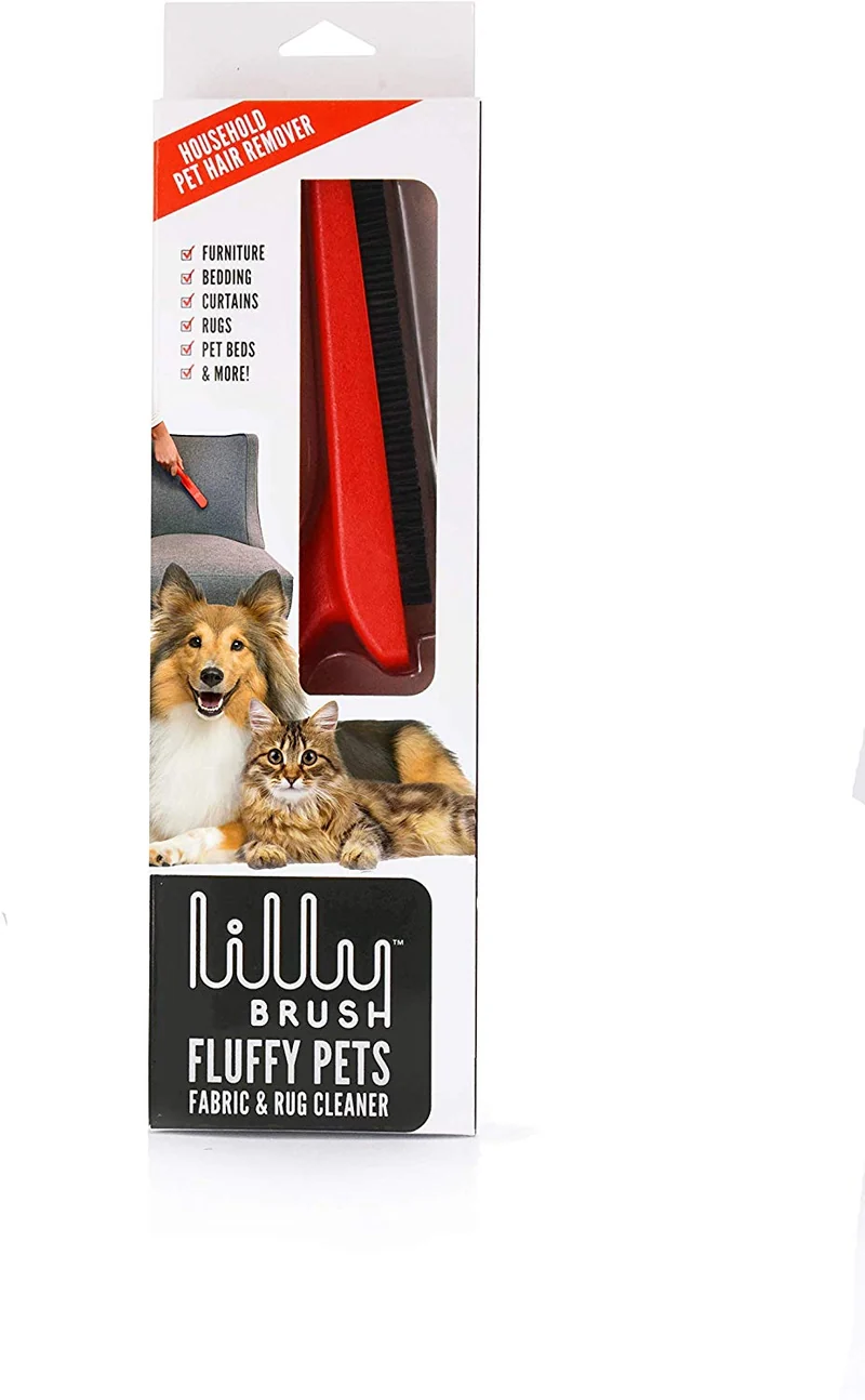 Cepillo removedor de pelos y pelusas Lilly Brush para que sus gatos y perros estén siempre libres de pelo., 1 unidad, Rojo