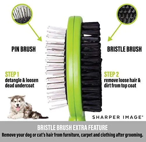 Sharper Image - Cepillo de pelo largo y corto para mascotas