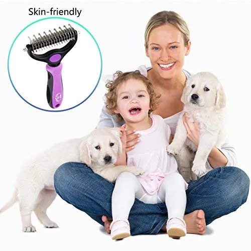 Bencmate Herramienta de peine desengrasante para perros, gatos, mascotas, rastrillo con doble cara, elimina suavemente los nudos de la capa inferior