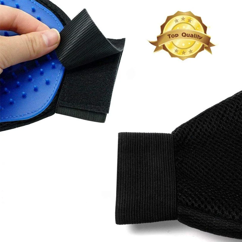 FMU [versión mejorada] guante de aseo para mascotas, guante eficaz para eliminar el pelo de mascotas, guante de cepillo de desenredado suave con diseño mejorado de cinco dedos, perfecto para mano izquierda y derecha, perro gato, caballo, pelo largo corto