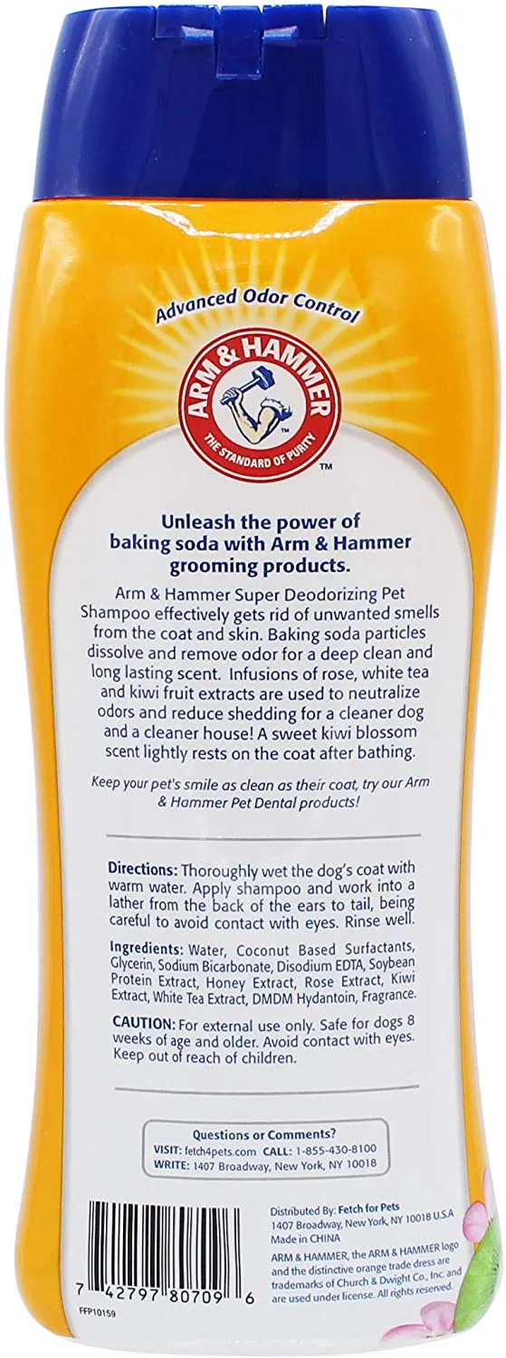 Champú desodorante para perros Arm & Hammer | Champú eliminador de olores para perros y cachorros smelly | Kiwi Blossom, 20 oz