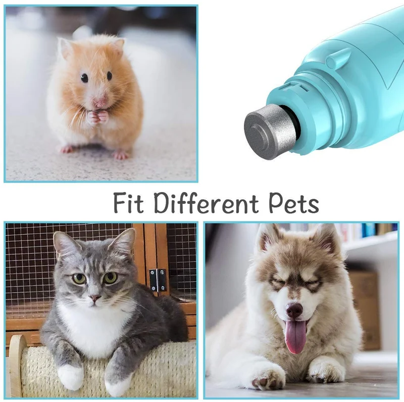 RUCACIO cortaúñas eléctrico para mascotas, para perros y gatos de raza, tamaño pequeño, mediano y grande, para el cuidado y suavizado, molinillo de uñas eléctrico profesional de 2 velocidades.