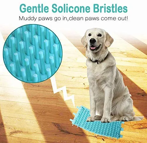 Bealy - Limpiador de huellas de perro grande y pequeño, fácil de usar, portátil, limpiador de patas de perro, con arandelas de silicona