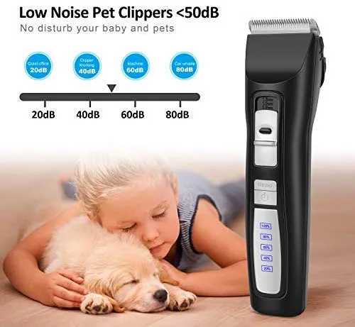 Bousnic - Cortapelos inalámbrico de 2 velocidades, para mascotas, profesional, recargable para perros pequeños, medianos, grandes, gatos y otras mascotas