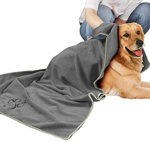 KinHwa - Toalla de baño para perro, superabsorbente, de microfibra, para perros y gatos pequeños, medianos y grandes