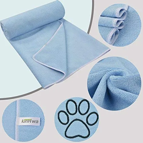 KinHwa - Toalla de baño para perro, superabsorbente, de microfibra, para perros y gatos pequeños, medianos y grandes