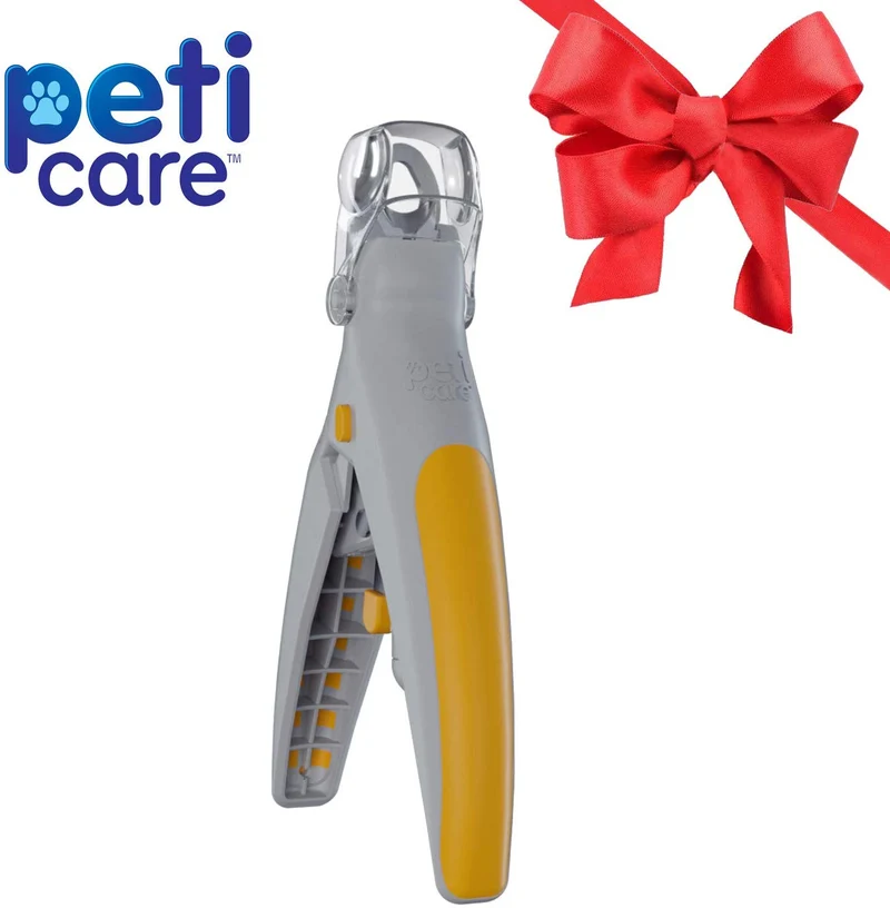 Allstar Innovations PetiCare cortaúñas con luz LED para mascotas, ideal para recortar uñas y garras de gatos y perros, 5 aumentos que se duplican como un atrapaúñas, clip rápido, cuchillas de robar