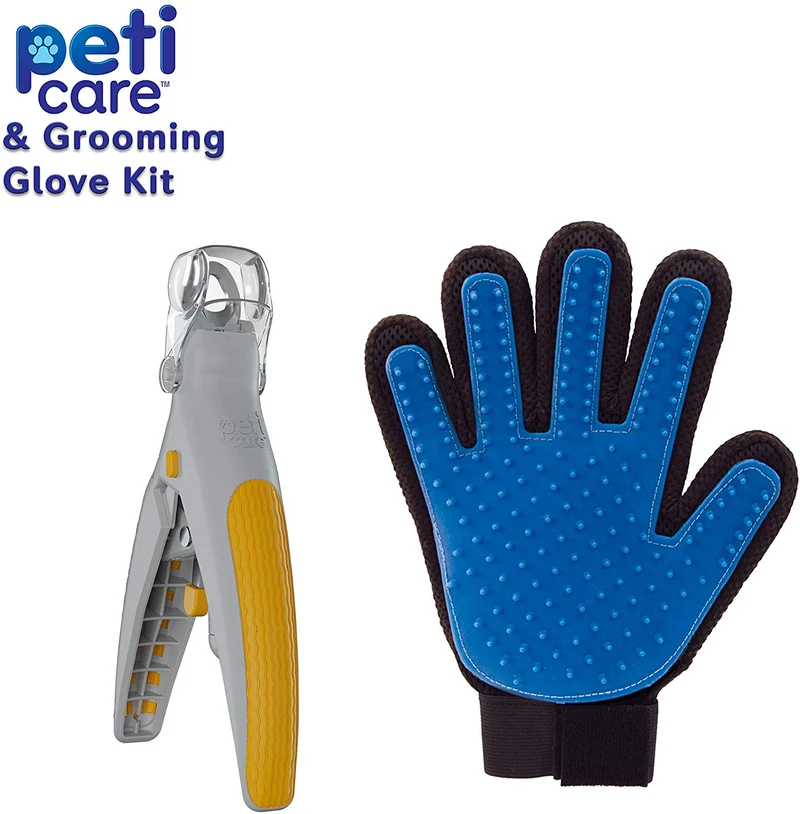 Allstar Innovations PetiCare cortaúñas con luz LED para mascotas, ideal para recortar uñas y garras de gatos y perros, 5 aumentos que se duplican como un atrapaúñas, clip rápido, cuchillas de robar