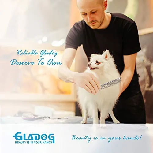 GLADOG - Tijeras de aseo profesional para perros con puntas redondas de seguridad, 4 en 1, juego de tijeras de aseo para perros y gatos