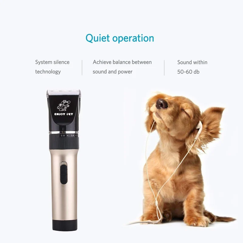 Máquina profesional para cortar pelo en perro y gato con cuchillas desmontables. Máquina inalámbrica, recargable, para cortar y recortar pelo grueso de mascotas, Dorado
