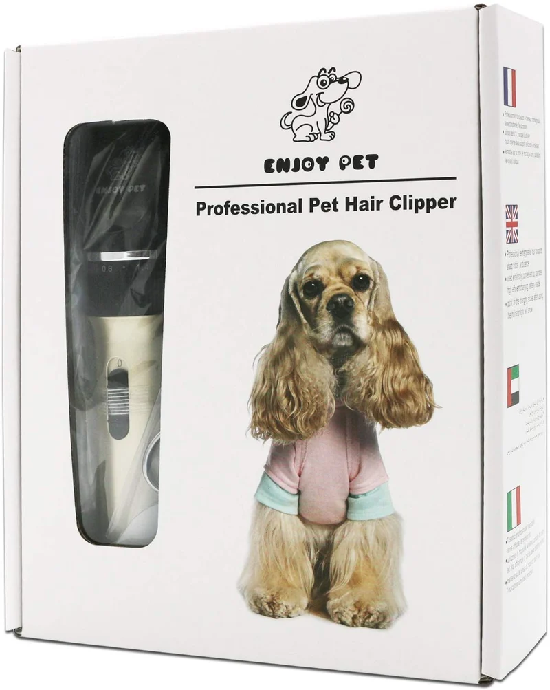 Máquina profesional para cortar pelo en perro y gato con cuchillas desmontables. Máquina inalámbrica, recargable, para cortar y recortar pelo grueso de mascotas, Dorado