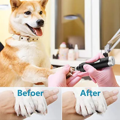 oneisall - Molinillo de uñas para perros, 2 velocidades, silencioso, recargable por USB, profesional, para mascotas, cuidado de uñas y cuidado de garras para perros y gatos pequeños, medianos y grandes