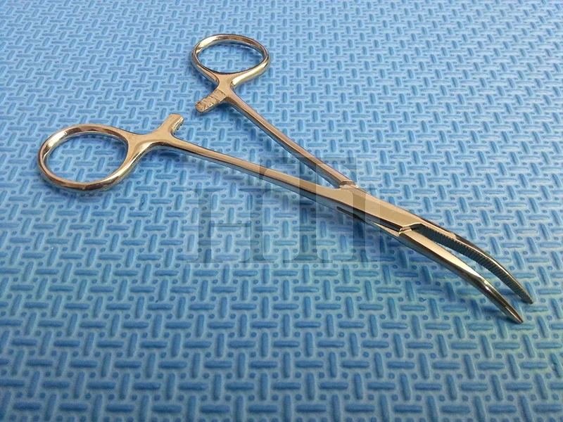 Dog Cat Pet Hair Puller Remover acero inoxidable hemostat Locking Forceps 5.5" Curved Full dentado (HTI marca)
