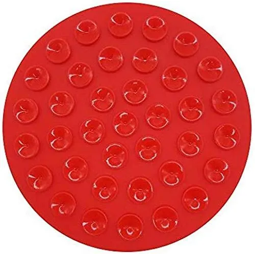 Tysons Pet Treats - 2 almohadillas de limpieza para perros, para baño y aseo lento, dispositivo de distracción, potentes ventosas en la parte posterior, para entrenamiento, simplemente añade mantequilla de maní (rojo y azul)