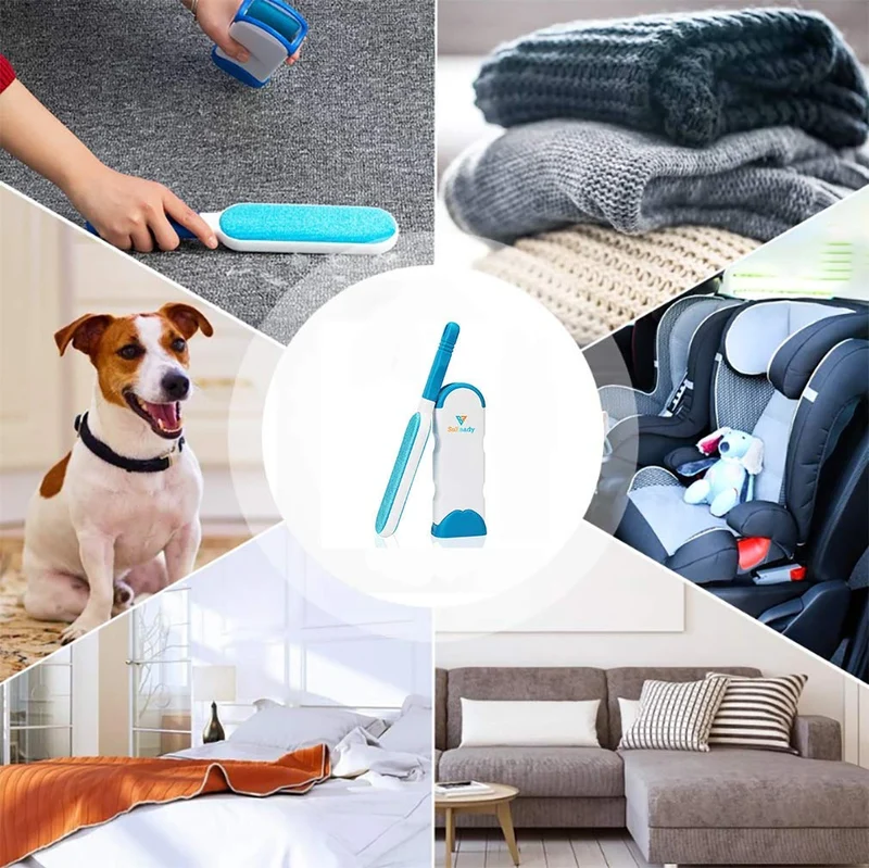 SuReady Pet Hair Remover Brush, Pet Hair Remover with Self-Cleaning Base, Double-Sided Pet Hair Remover Brush, Best Pet Hair Remover Brush for Removing Pet Hair