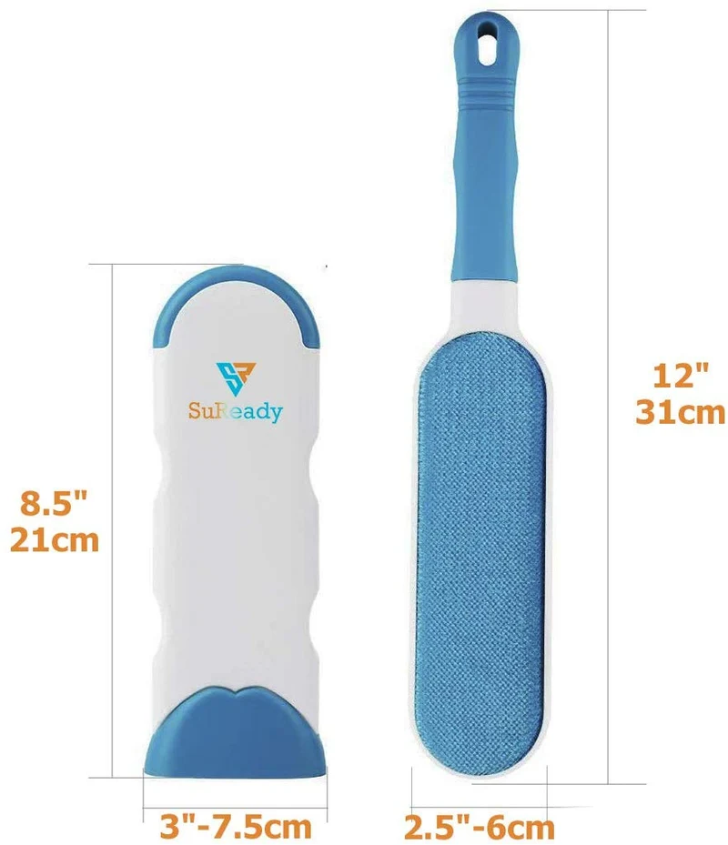SuReady Pet Hair Remover Brush, Pet Hair Remover with Self-Cleaning Base, Double-Sided Pet Hair Remover Brush, Best Pet Hair Remover Brush for Removing Pet Hair
