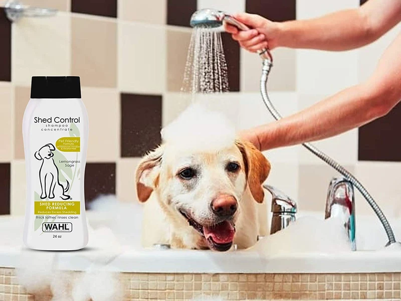 Wahl Shed Control Champú para mascotas para derrames de animales y caspa – Limoncillo, salvia, avena y aloe para pelaje y piel saludables – 24 oz
