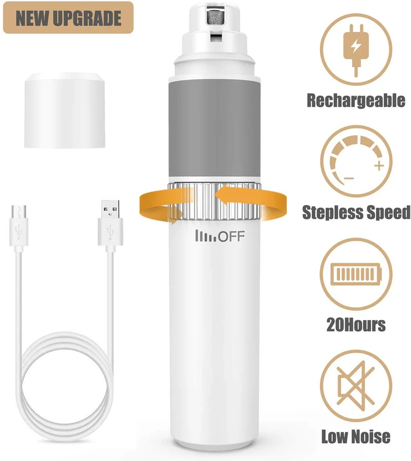 DamKee - Molinillo de uñas de perro de velocidad continua para perros y gatos