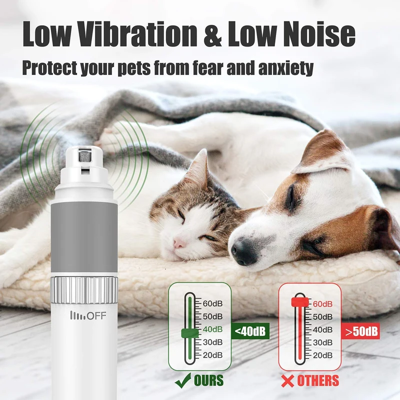 DamKee - Molinillo de uñas de perro de velocidad continua para perros y gatos