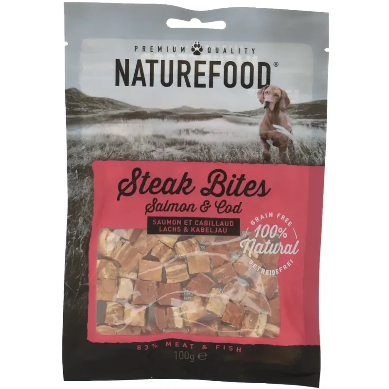 Snack Dog Naturefood Steak Bites Salmón 100 g