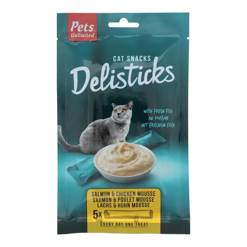 Snack Cat Pets Delisticks Salmón y Chicken 5X15 g