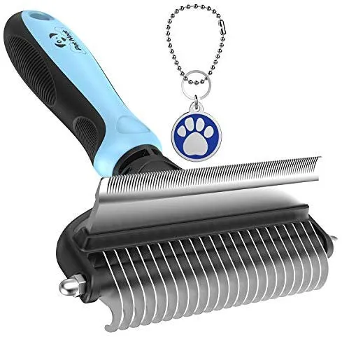 Cepillo de perro y cepillo para gatos, herramienta de aseo de mascotas de 2 caras para deshededededing, esterillas y enredos – no más desagradable pelo y pelo volador
