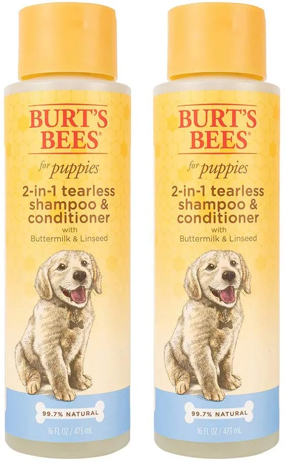 Champú 2 en 1 Burts Bees para perrito, no irrita los ojos, paquete de de 2