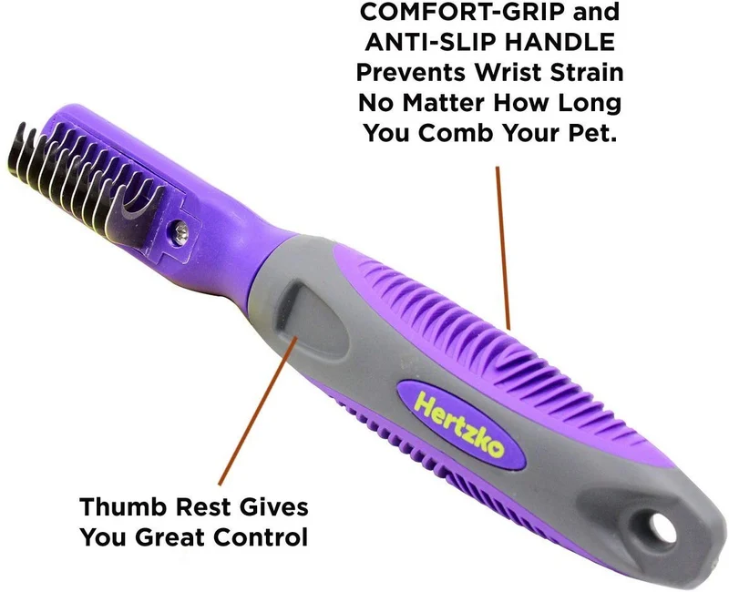 Removedor de marañas, por Hertzko. Apto para perros y gatos. Herramienta ideal para remover enredos, marañas, nudos o cabello muerto.