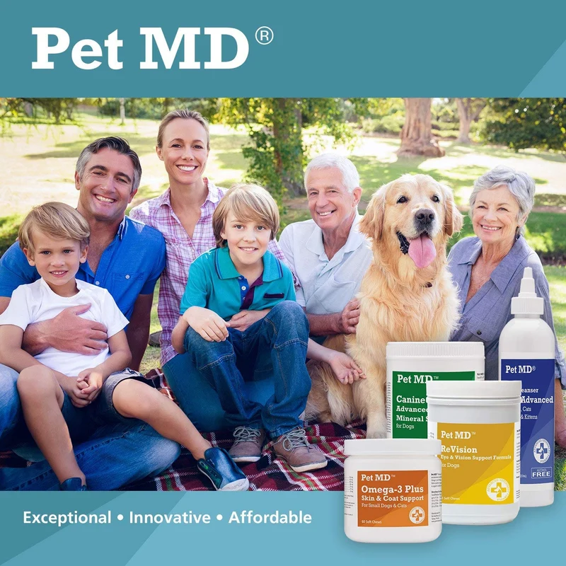 Champú medicado con peróxido de benzoilo para perros y gatos de Pet MD, eficaz para seborrea, caspa, sarna, alivio de picaduras de insectos, acné y foliculitis, aroma cítrico, de 12 onzas.