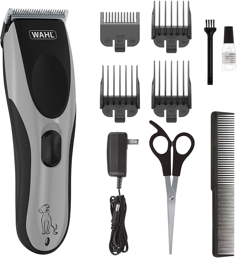 Wahl Easy Pro Pet Kit de aseo recargable para perro, silencioso, bajo ruido, resistente, eléctrico, cortador de perros para perros y gatos con abrigos gruesos y pesados modelo 9549