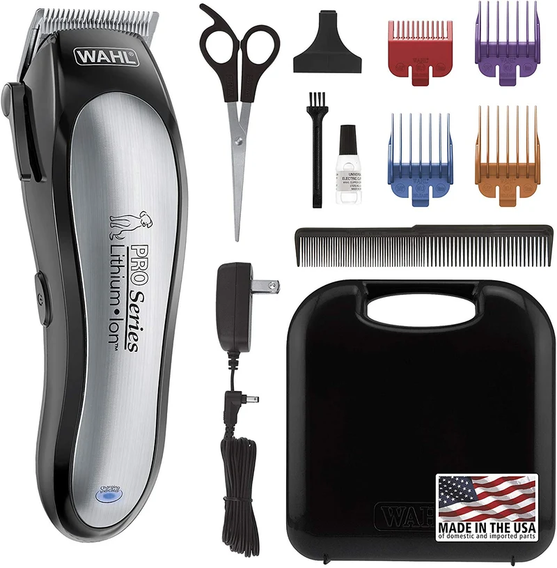Serie de iones de litio Wahl Pro, inalámbrico recargable de bajo ruido/silencioso, podadora para mascotas, kit de corte de pelo de perro, aseo de piel para el gato por marca utilizada por profesionales #9766