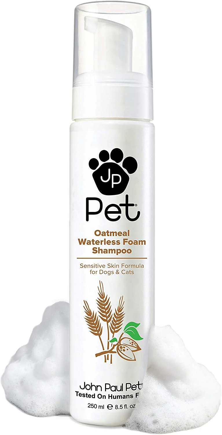 John Paul Pet Champú de avena para perros y gatos, fórmula de piel sensible calma e hidrata la piel seca y el pelo