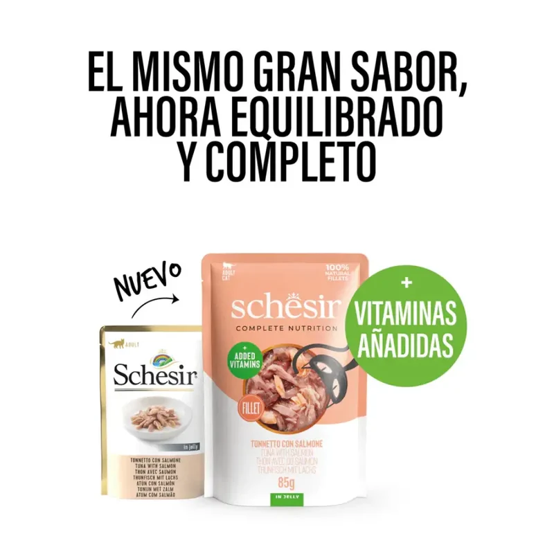 Schesir Sobres Gato 85 g Atún y Salmón
