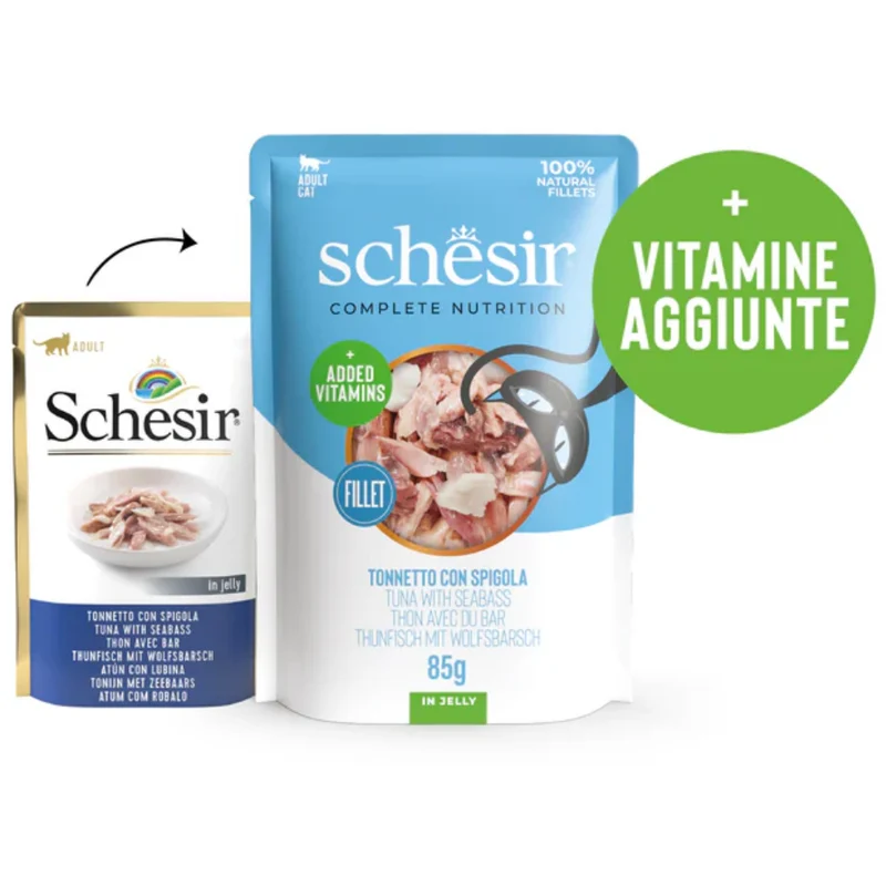 Schesir Sobres Gato 85 g Atún y Lubina