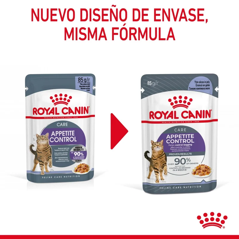 Royal Canin Appetite Control Finas Láminas en Gelatina 85 g Húmedo para Gatos