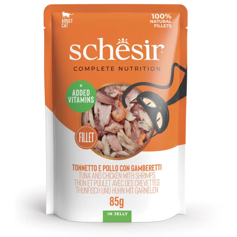 Schesir Sobres Gato 85 g Atún, Pollo y Gambas