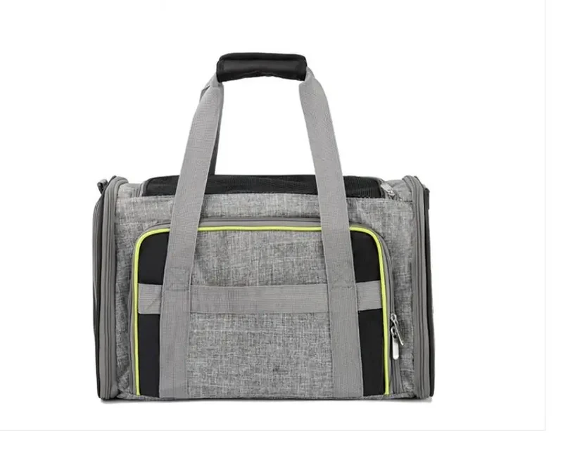 Transportín Bolso Hk con Dos Compartimentos Gris y Verde 49X28X28