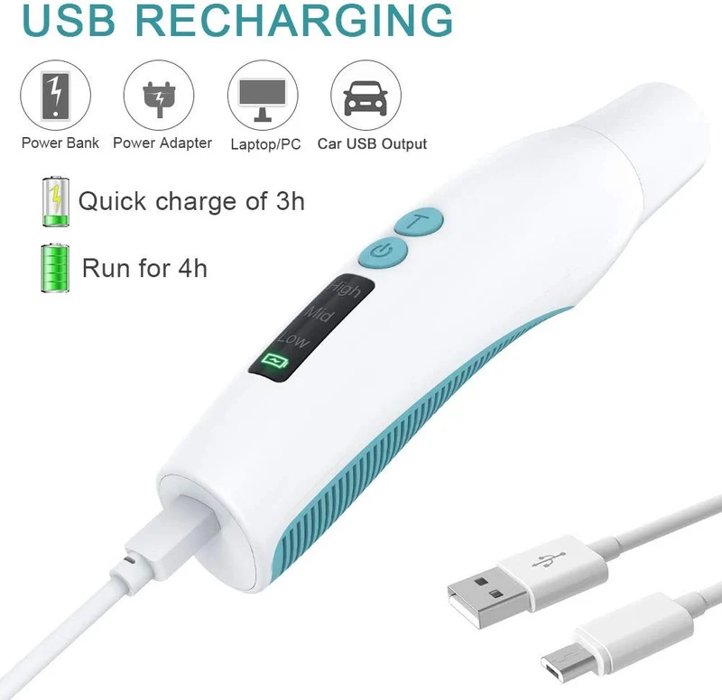 Dog Nail Grinder Electric Pet Nail Trimmer Clippers for Small Medium Large Breed Dog&Cat -Upgraded Professional 3-Speed Electric Recharging Animals Nail Grinder Gentle Painless Paws Grooming Smoothing